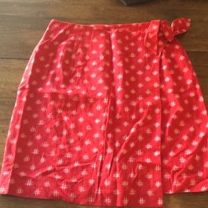 Cold water Creek Red Wrap Petite Skirt Sz P/S